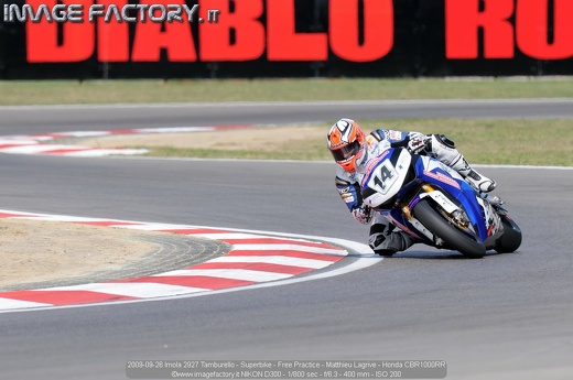 2009-09-26 Imola 2927 Tamburello - Superbike - Free Practice - Matthieu Lagrive - Honda CBR1000RR